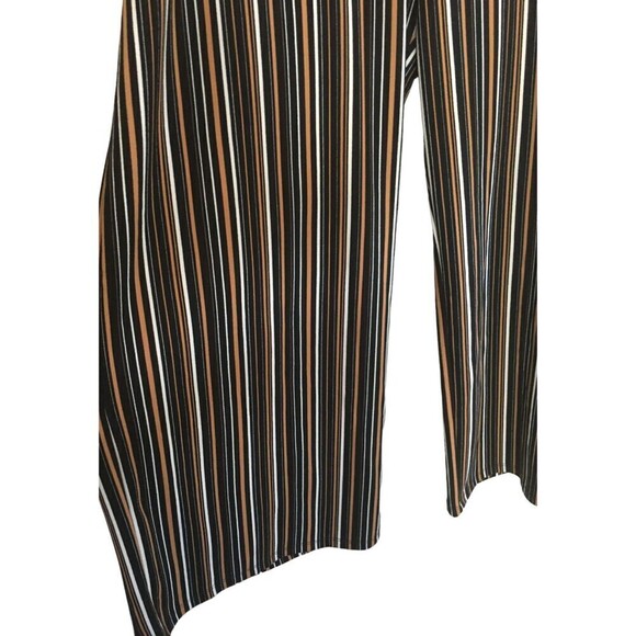 Slinky Brand Pants Women's Size 2X Brown Black Stripes Wide Leg Stretch - Picture 3 of 4